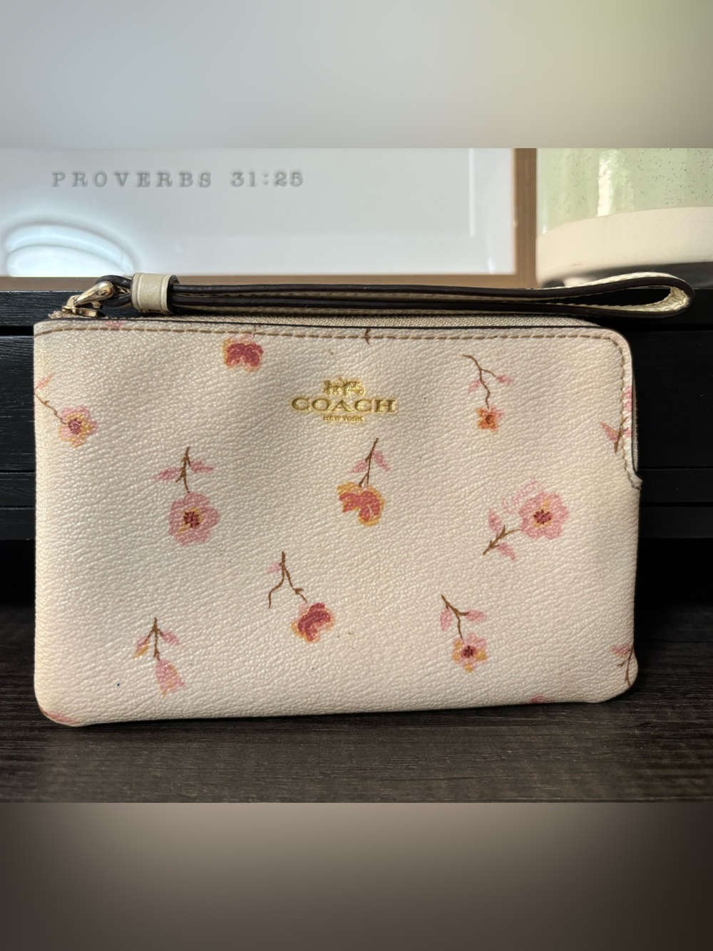 Coach Coach Signature Collection Corner Zip Wristlet with Vintage Prairie Print